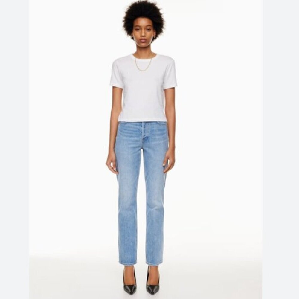 Denim Forum The Arlo High Rise Straight Light Wash